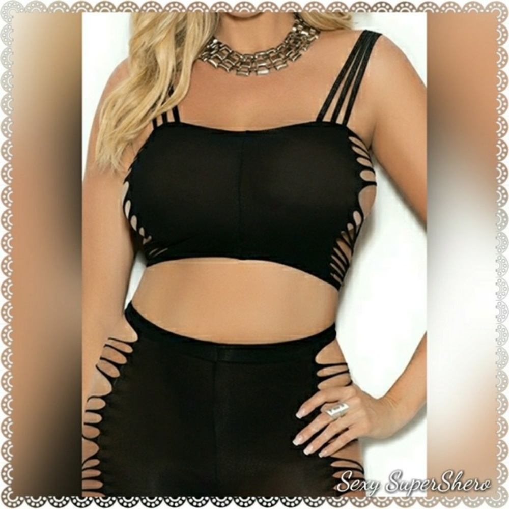 🆕 Sexy Cut-out Cami Top & Leggings Lingerie Set - Picture 3 of 8